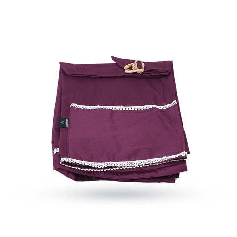 Adorables Feeding Cover | Purple | Cotton | Lace Design | Pocket for Convenience