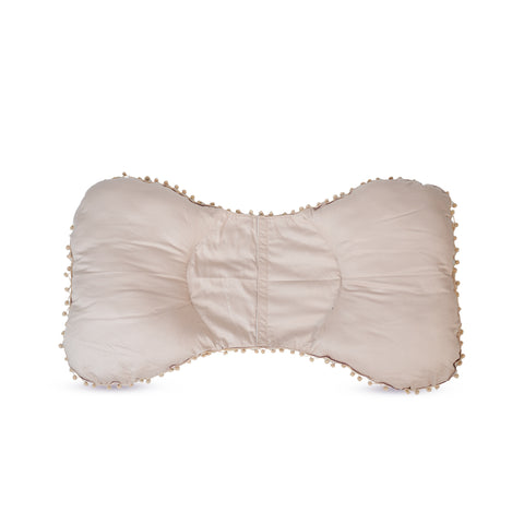 Adorables Pregnancy Pillow-(Small) | Purple & Beige | Pompom Lace Design | Full Body Support