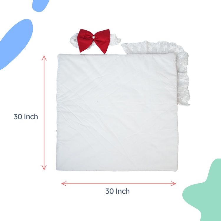 Adorables Receiving Blanket | Red & White | Cotton with Recron | Cozy & Elegant Swaddle