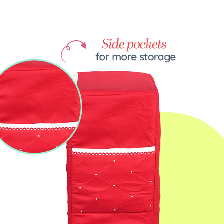Adorables Cupboard | Red & White | Heart Embroidery & Lace Design