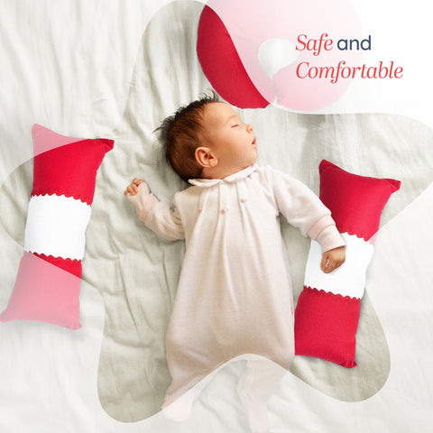 Adorables Pillow Set – Red & White | Lace Design with Side & Neck Pillows