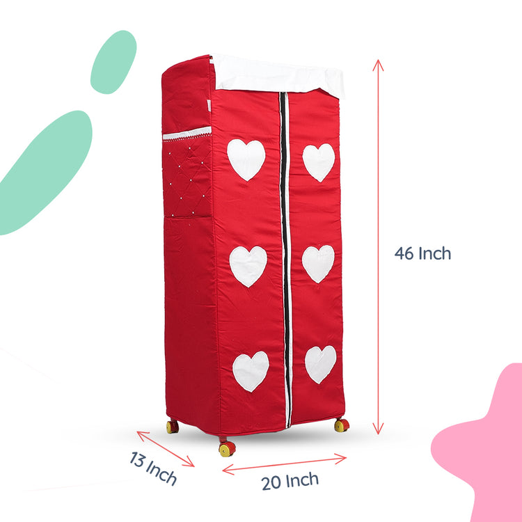 Adorables Cupboard | Red & White | Heart Embroidery & Lace Design