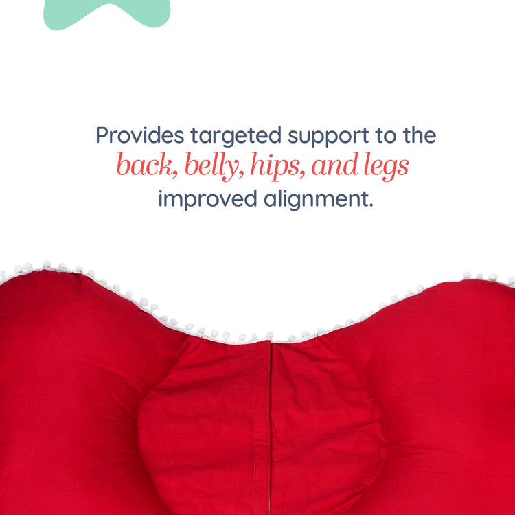 Adorables Pregnancy Pillow-(Small) | Red & White | Pompom Lace Design | Full Body Support