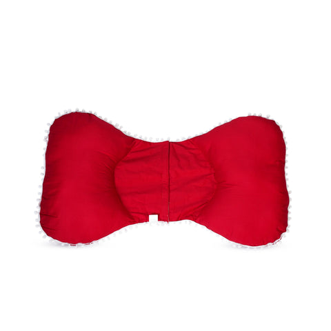 Adorables Pregnancy Pillow-(Small) | Red & White | Pompom Lace Design | Full Body Support