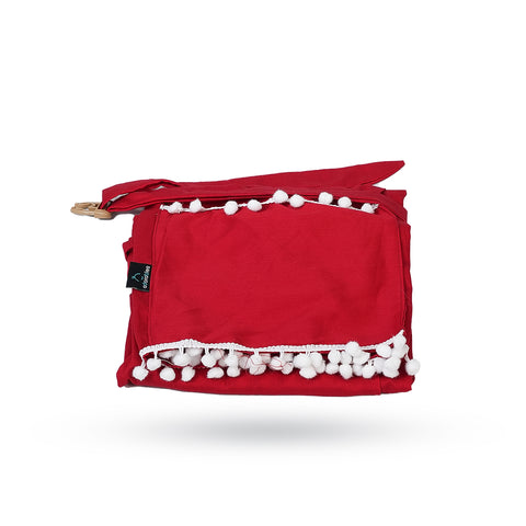 Adorables Feeding Cover | Red | Cotton | Lace Design | Pocket for Convenience