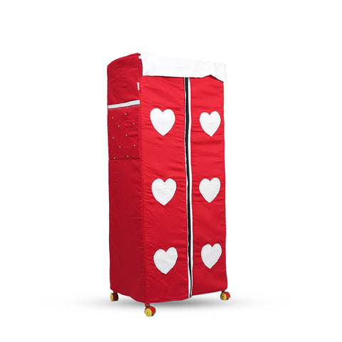 Adorables Cupboard | Red & White | Heart Embroidery & Lace Design