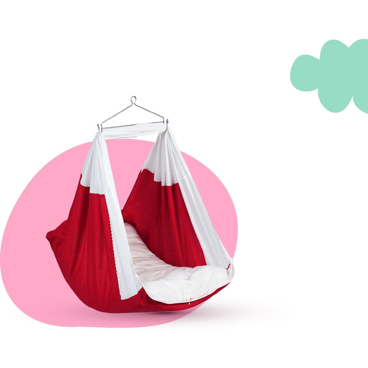 Adorables Bed Cradle | Red & White | Cotton with Recron | Heart Embroidery Design
