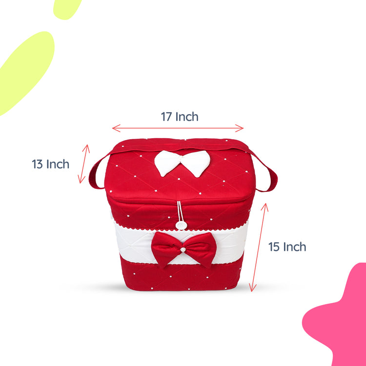 Adorables Baby Basket (Large) | Lightweight Storage | Red & White | Organizer for Baby Essentials