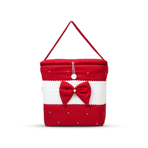 Adorables Baby Basket (Large) | Lightweight Storage | Red & White | Organizer for Baby Essentials