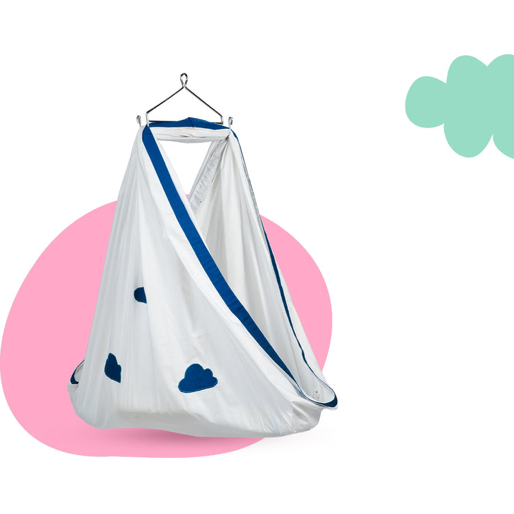 Adorables Cradle Set | Royal Blue & White | Cotton with Net | Secure & Stylish Baby Cradle