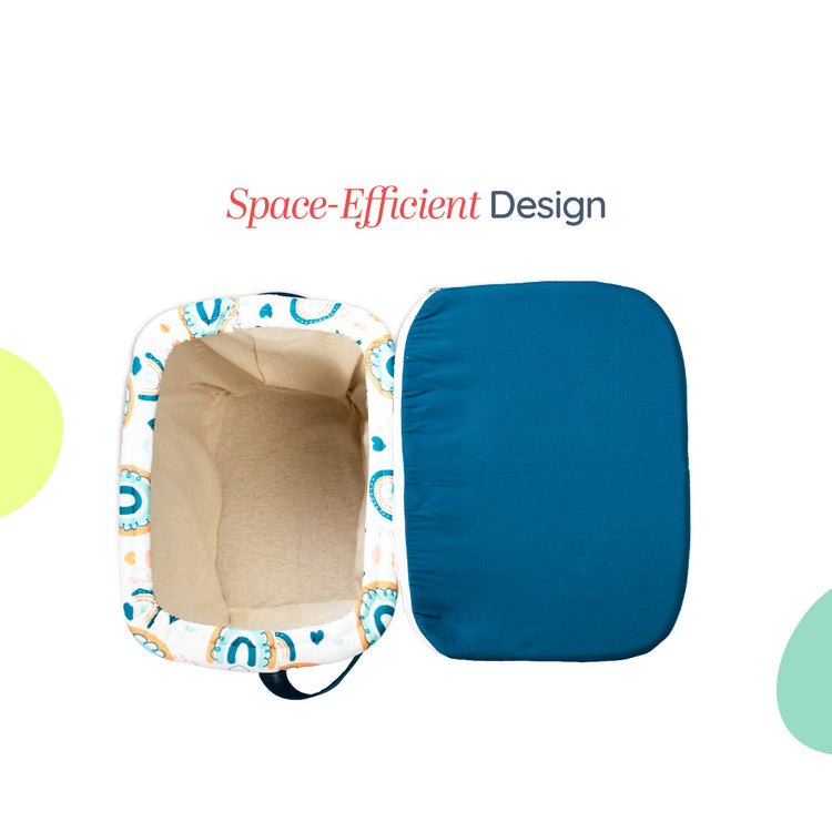 Adorables Baby Basket (Large) | Lightweight Storage | Colonial Blue & White | Organizer for Baby Essentials