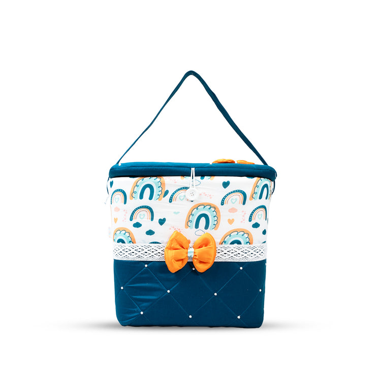 Adorables Baby Basket (Large) | Lightweight Storage | Colonial Blue & White | Organizer for Baby Essentials