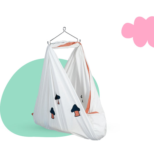Adorables Cradle Set | Turquoise Blue & Peach | Cotton with Net | Safe & Elegant Baby Cradle