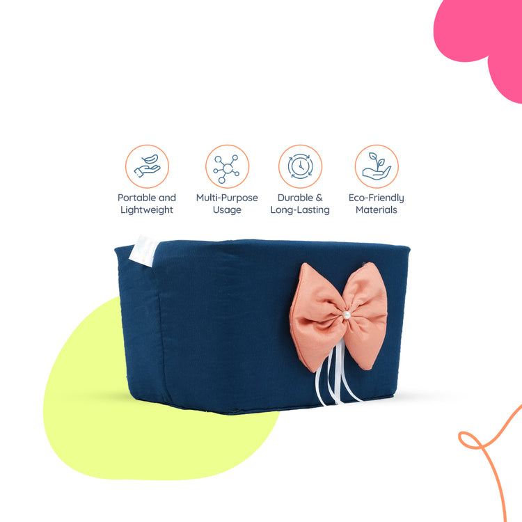 Adorables Open Basket | Turquoise Blue & Peach | Bow Work | Cotton & Foam LD