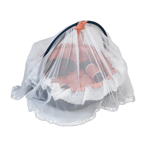 Adorables Round Bed | Turquoise Blue and Peach | Hanging Pillow, Lace Design | Cotton & Recron