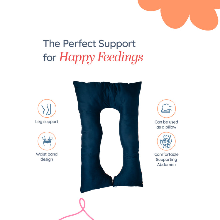 Adorables Pregnancy Pillow – Turquoise Blue & Peach | Full Body Support for Expecting Mothers