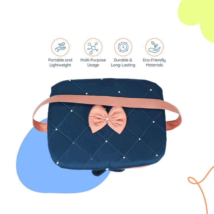 Adorables Baby Basket (Large) | Lightweight Storage | Turquoise Blue & Peach | Organizer for Baby Essentials
