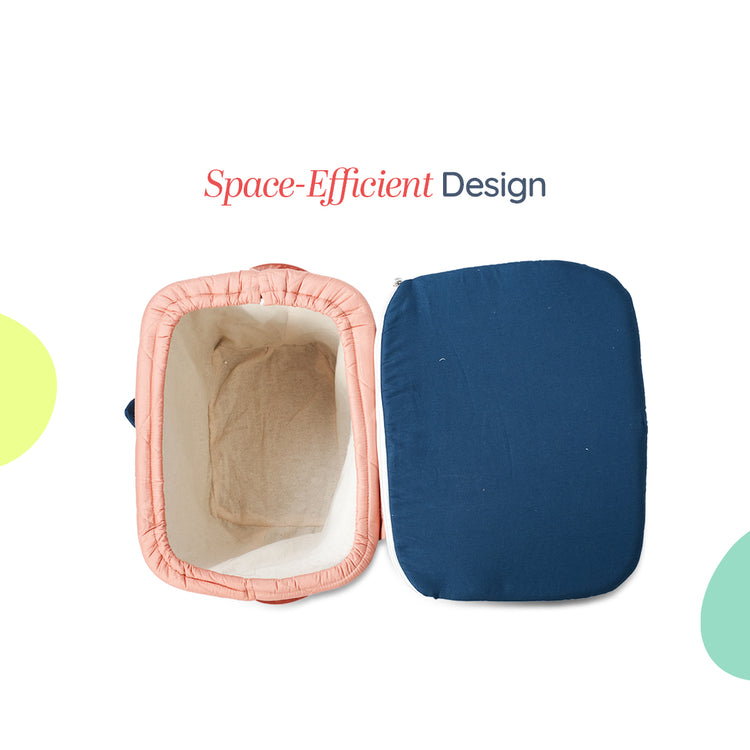Adorables Baby Basket (Large) | Lightweight Storage | Turquoise Blue & Peach | Organizer for Baby Essentials