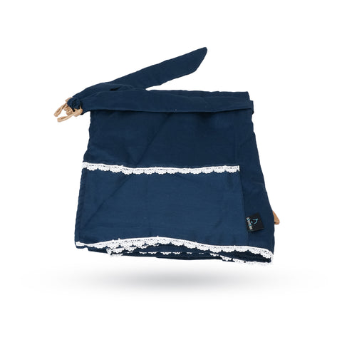 Adorables Feeding Cover | Turquoise Blue | Cotton | Lace Design | Pocket for Convenience