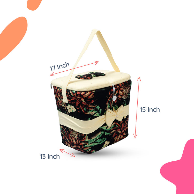 Adorables Baby Basket (Large) | Lightweight Storage | Black & Light Yellow | Organizer for Baby Essentials