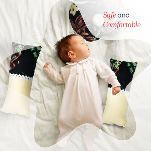 Adorables Pillow Set – Black & Light Yellow | Pineapple Print with Lace Design