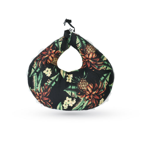 Adorables Feeding Pillow | Black & Light Yellow | Pineapple Print with Lace Design | Cotton with Recron Filling