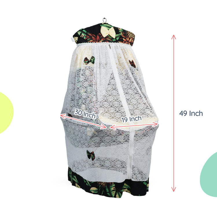 Adorables Bed Cradle | Black & Light Yellow | Cotton with Recron | Elegant Details for Comfort and Safety