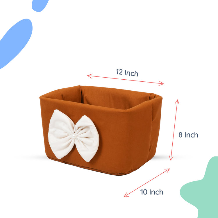 Adorables Open Basket | Coffee & Off White | Bow Work | Cotton & Foam LD