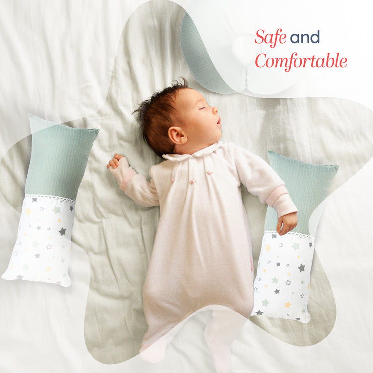 Adorables Pillow Set – White & Olive Green | Lace Design with Side & Neck Pillows