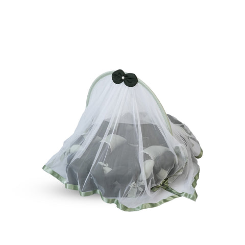 Adorables Braided Nest | Soft Cotton & Foam | Light Green & Dark Green | Side Pillows, Neck Pillow, and Protective Net