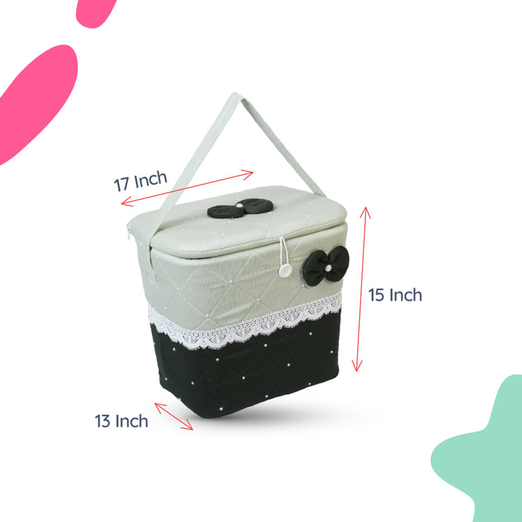 Adorables Baby Basket (Large) | Lightweight Storage | Light Green & Dark Green | Organizer for Baby Essentials