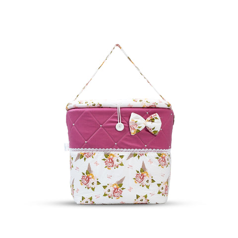 Adorables Baby Basket (Large) | Lightweight Storage | Pink & White | Organizer for Baby Essentials