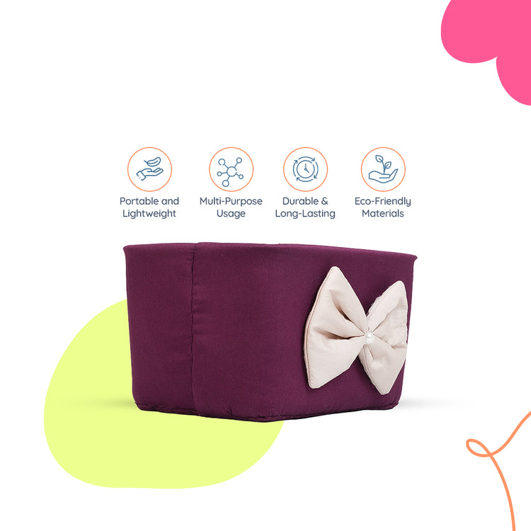 Adorables Open Basket | Purple & Beige | Bow Work | Cotton & Foam LD