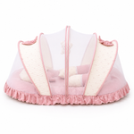 Adorables Baby Mesh Infant Bed |  Cherry Blush & Pink  | Bow Work & Lace Design | Rexin, Cotton & Recron (Copy)