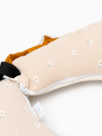 Adorables Feeding Pillow for Newborn | Peach Petal & Off White | Soft Cotton with Recron Filling | Bow Work & Lace Design
