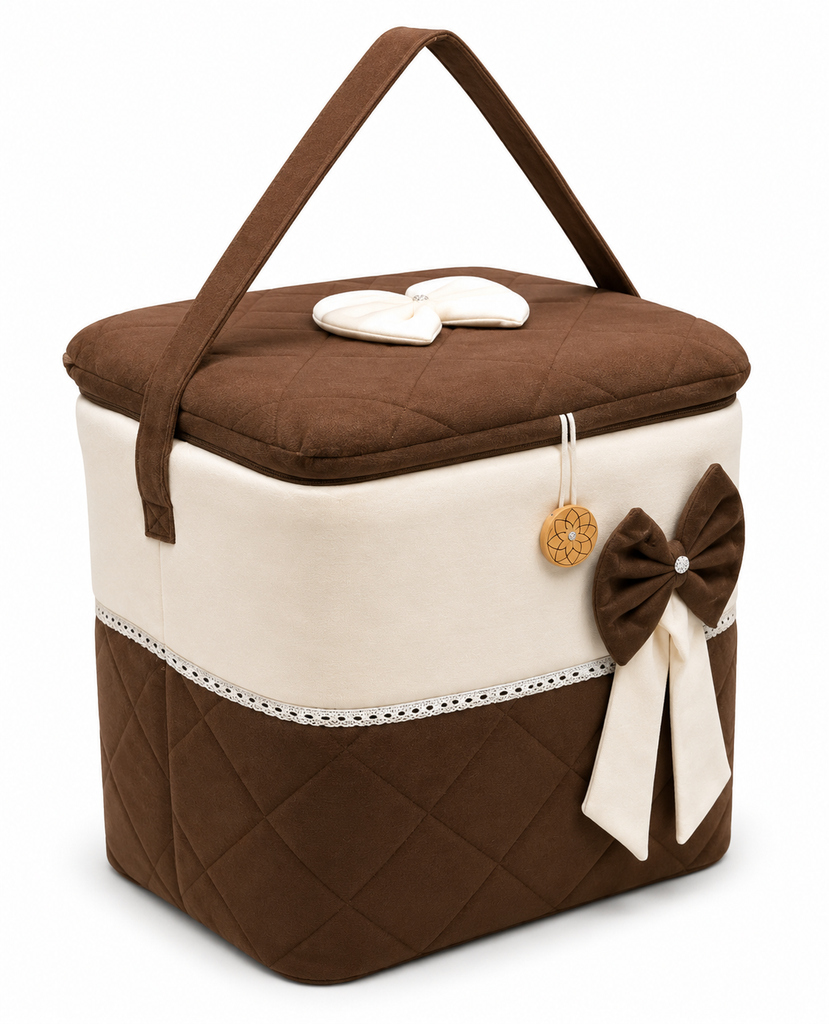 Adorables Baby Basket (Large) | Lightweight Storage | Chocolate Brown & Off White | Organizer for Baby Essentials