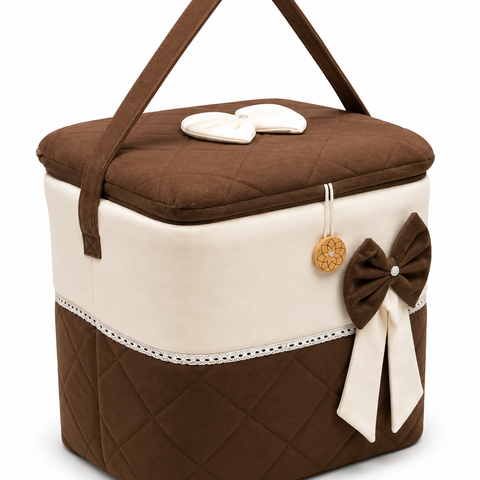Adorables Baby Basket (Large) | Lightweight Storage | Chocolate Brown & Off White | Organizer for Baby Essentials