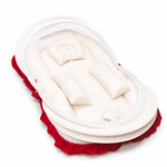 Adorables Baby Mesh Infant Bed | Rose Melody Print & Off White | Bow Work & Lace Design | Crinkle Cotton & Recron