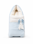 Adorables Baby Sleeping Bag | Twinkle Blue & White Star | Star Print, Bow Work & Lace Design | Cotton & Recron
