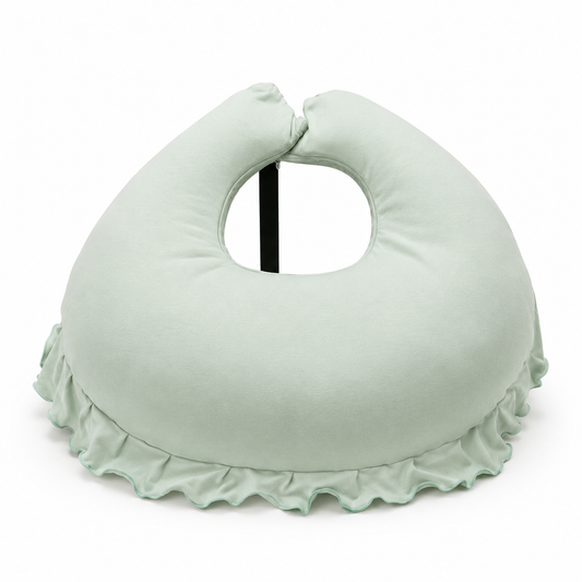 Adorables Feeding Pillow for Newborn | Rainbow Charm & Green | Soft Cotton with Recron Filling | Bow Work & Lace Design