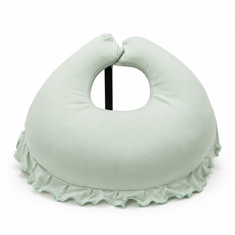 Adorables Feeding Pillow for Newborn | Rainbow Charm & Green | Soft Cotton with Recron Filling | Bow Work & Lace Design