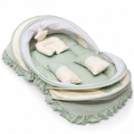 Adorables Baby Mesh Infant Bed | Rainbow Charm & Off White | Bow Work & Lace Design | Rexin, Cotton & Recron