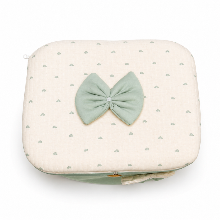 Adorables Baby Storage Basket for Newborn | Large Basket | Rainbow Charm & Green | Quilted Cotton | Organizer for Baby Essentials