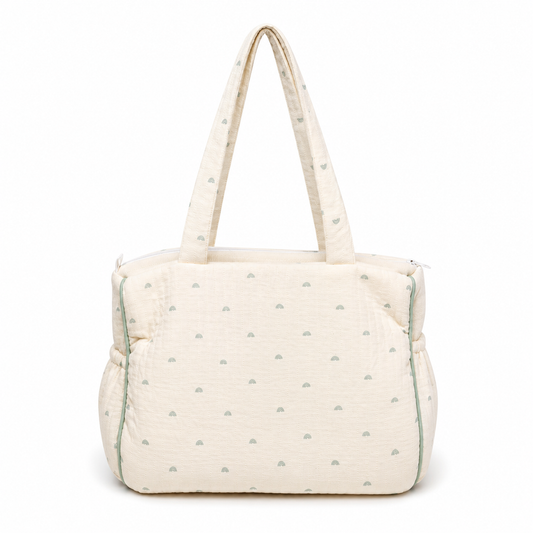 Adorables Diaper Bag for Moms | Rainbow Charm & Green | Cotton & Foam LD | Baby Diaper Bag with Elegant Lace Design