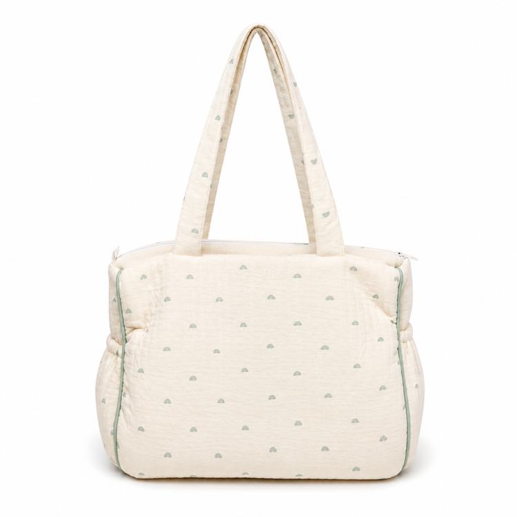 Adorables Diaper Bag for Moms | Rainbow Charm & Green | Cotton & Foam LD | Baby Diaper Bag with Elegant Lace Design