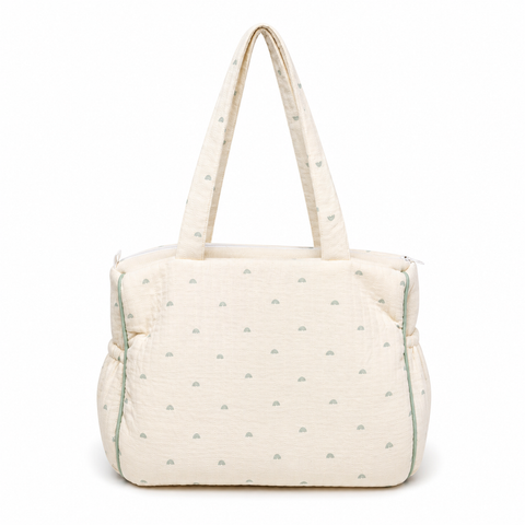 Adorables Diaper Bag for Moms | Rainbow Charm & Green | Cotton & Foam LD | Baby Diaper Bag with Elegant Lace Design