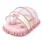 Adorables Baby Mesh Infant Bed |  Cherry Blush & Pink  | Bow Work & Lace Design | Rexin, Cotton & Recron (Copy)