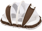 Adorables Baby Mesh Infant Bed | Chocolate Brown & Off White | Bow Work & Lace Design | Rexin, Cotton & Recron