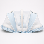Adorables Baby Mesh Infant Bed | Twinkle Blue & White Star | Bow Work & Lace Design | Soft Cotton & Recron