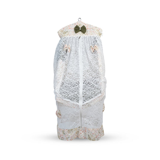 Adorables Bed Cradle | Olive Green & Off White | Cotton with Recron | Elegant Details for Comfort and Safety